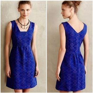 Anthropologie Maeve Averie Aztec Embroidered Sleeveless Dress with Pockets
